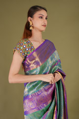 Blue And Green Silk SareeDSC05416 2